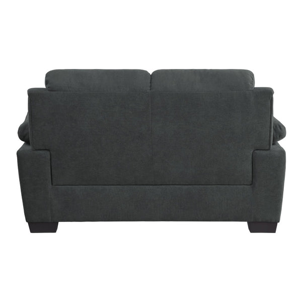English Elm Modern Channel Tufted 3 Piece Living Room Set Pocket Coil Textured Fabric Sofa Suite Dark Gray B011S01171