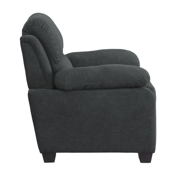 English Elm Modern Channel Tufted 3 Piece Living Room Set Pocket Coil Textured Fabric Sofa Suite Dark Gray B011S01171