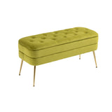 Hearth and Haven Epic Upholstered Tufted Storage Bench with Safety Hinge, Olive W395111783