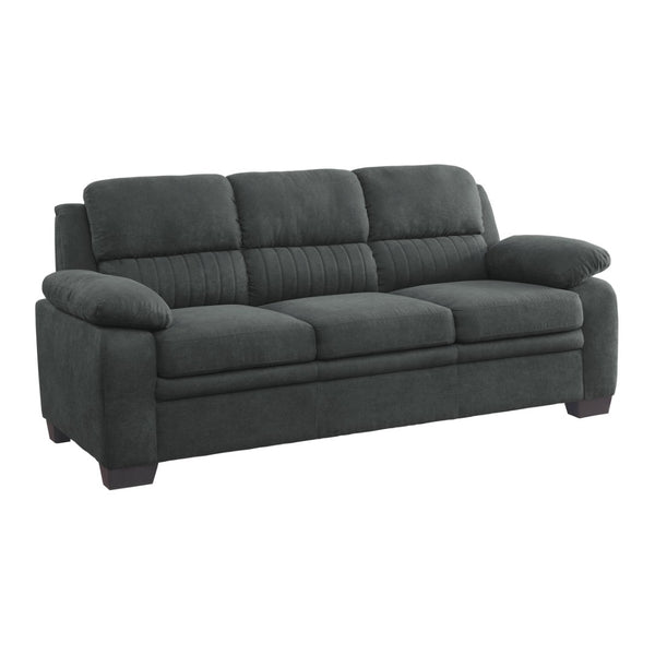English Elm Comfortable Channel Tufted Sofa with Pocket Coil Support and Textured Polyester Upholstery B011122284
