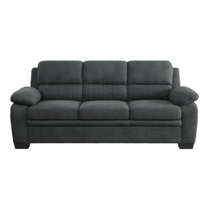 English Elm Comfortable Channel Tufted Sofa with Pocket Coil Support and Textured Polyester Upholstery B011122284