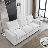 3-Seat Teddy Fabric Sofa with Removable Cushions, 2 Pillows - Ideal for Living Room, Office, Apartment