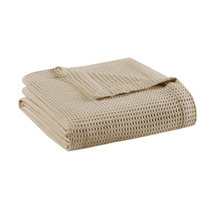 English Elm Cotton Beautyrest Waffle Weave Blanket King 108x90 — 100% Cotton 300GSM Breathable, OEKO-TEX Certified Comfort khaki 15.75 L x 12.2 W x 5.51 H B03595458
