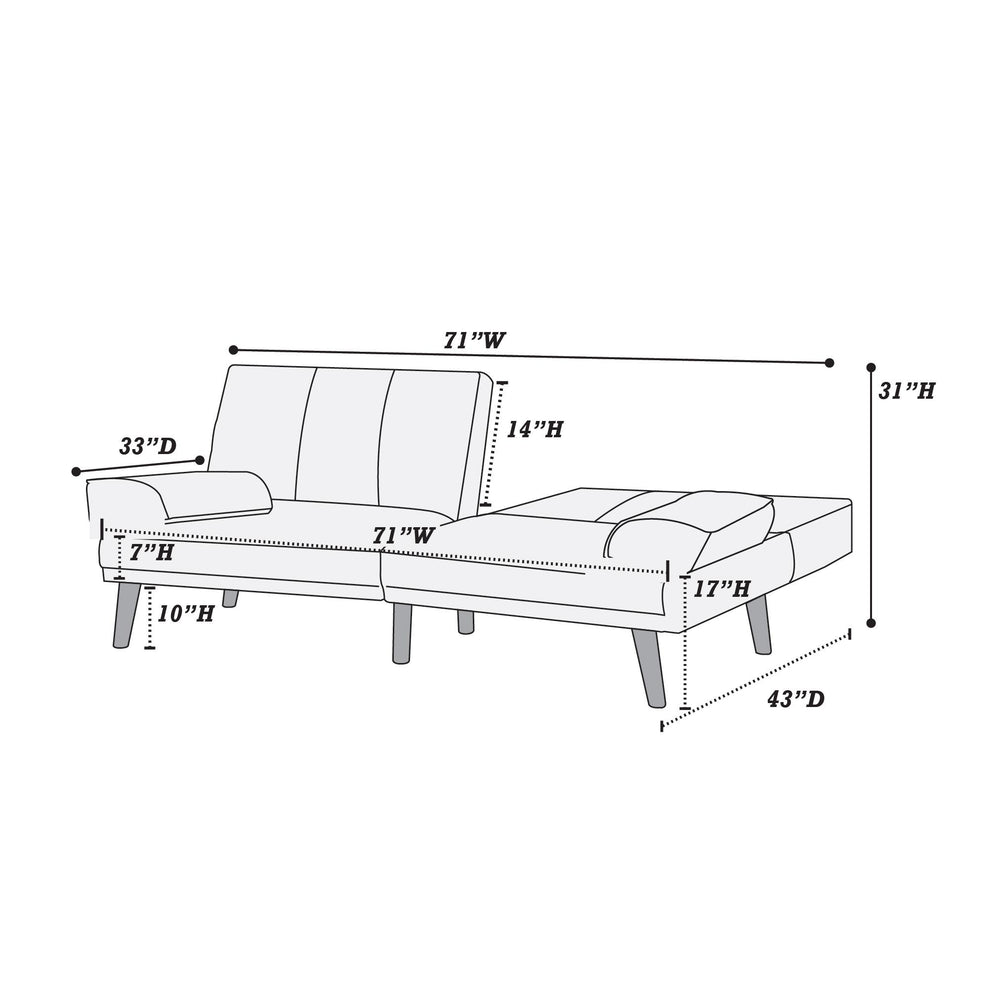English Elm Navy Adjustable 2pc Sectional Sofa Set with Convertible Chaise, Solid Wood Legs, Plush Polyfiber Comfort HS00F8517-F8518-ID-AHD