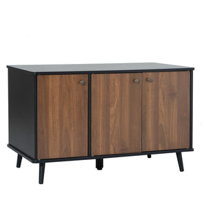 English Elm Litter Box Enclosure - Stylish Cat Furniture With Hidden Plug, Storage, And Triple-Door Access W42090255