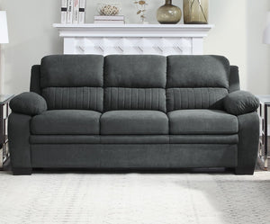 English Elm Comfortable Channel Tufted Sofa with Pocket Coil Support and Textured Polyester Upholstery B011122284