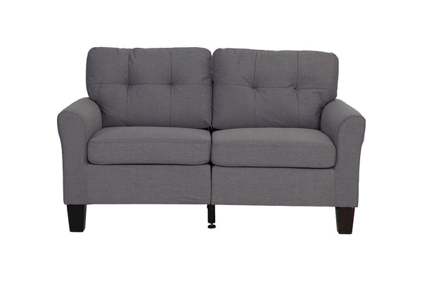 English Elm Living 2-Piece Sofa and Loveseat Set with Glossy Polyfiber, Solid Pine Frame, Accent Pillows, Contemporary Style Charcoal grey 27 L x 30 W x 35 H HS00F6533-ID-AHD