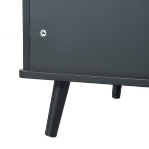 English Elm Litter Box Enclosure - Stylish Cat Furniture With Hidden Plug, Storage, And Triple-Door Access W42090255