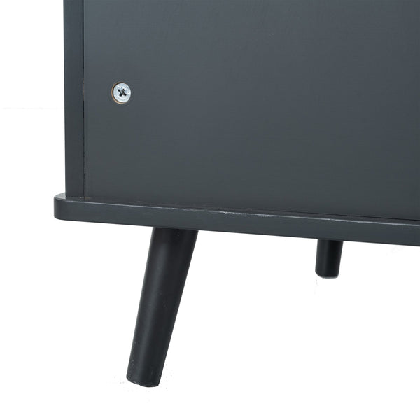 English Elm Litter Box Enclosure - Stylish Cat Furniture With Hidden Plug, Storage, And Triple-Door Access W42090255