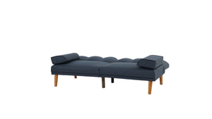 English Elm Navy Adjustable Sofa Convertible Bed with Solid Wood Legs, Polyfiber Upholstery, Plush Comfort Lounge HS00F8517-ID-AHD