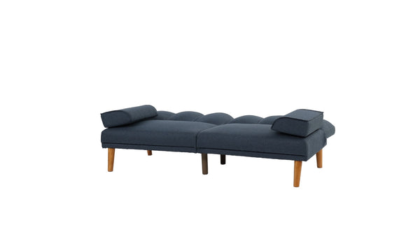 English Elm Navy Adjustable Sofa Convertible Bed with Solid Wood Legs, Polyfiber Upholstery, Plush Comfort Lounge HS00F8517-ID-AHD