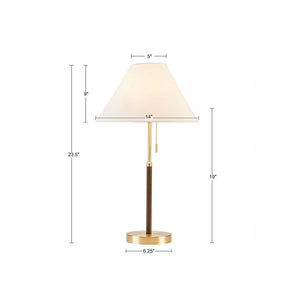 English Elm Two Tone Bromley Pull-Chain Table Lamp — Mid-Century Two-Tone Iron Base, Tapered Empire Shade, LED Included B035122355