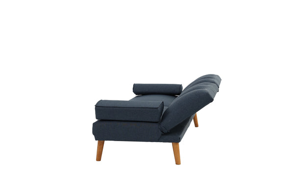 English Elm Navy Adjustable 2pc Sectional Sofa Set with Convertible Chaise, Solid Wood Legs, Plush Polyfiber Comfort HS00F8517-F8518-ID-AHD