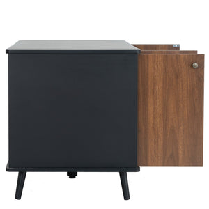 English Elm Litter Box Enclosure - Stylish Cat Furniture With Hidden Plug, Storage, And Triple-Door Access W42090255