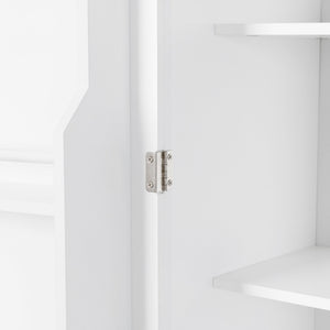 English Elm Bathroom Tall Storage Cabinet with Doors Drawer and Adjustable Shelf, MDF Build, Metal Handles, Anti-Tip Safety White WF308204AAK