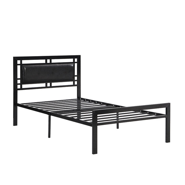 English Elm Twin Steel Bed Frame Matte Black Powder Coat Finish Noise Free Modern Bedroom W311109646