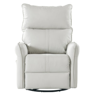 English Elm 270° Power Swivel Rocker Recliner Chair - Pu Leather Electric Glider With Usb Ports For Comfort W1028S00026