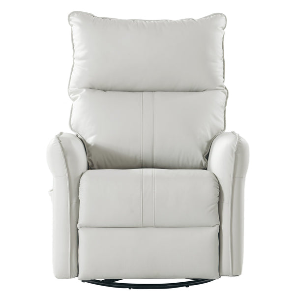 English Elm 270° Power Swivel Rocker Recliner Chair - Pu Leather Electric Glider With Usb Ports For Comfort W1028S00026