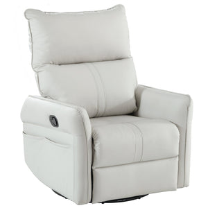 English Elm Rocking Recliner Chair 360° Swivel Glider with 90–150° Recline, 30° Rocking, Side Pocket, Light Gray W1028115303