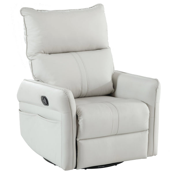 English Elm Rocking Recliner Chair 360° Swivel Glider with 90–150° Recline, 30° Rocking, Side Pocket, Light Gray W1028115303