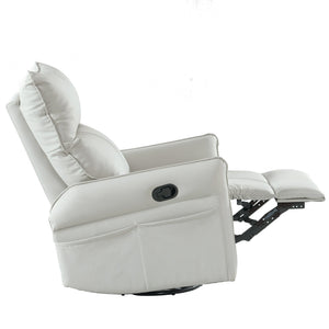 English Elm Rocking Recliner Chair 360° Swivel Glider with 90–150° Recline, 30° Rocking, Side Pocket, Light Gray W1028115303