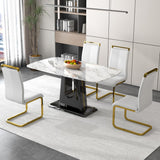 Marble-Look 5-Piece Dining Set: 63