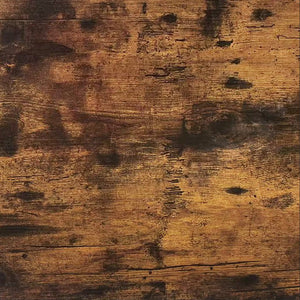 English Elm 3 Piece Farmhouse Dining Set with Two Benches, Espresso MDF & Metal Frame, Sturdy Rustic Style W57868889