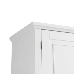 English Elm Bathroom Tall Storage Cabinet with Doors Drawer and Adjustable Shelf, MDF Build, Metal Handles, Anti-Tip Safety White WF308204AAK