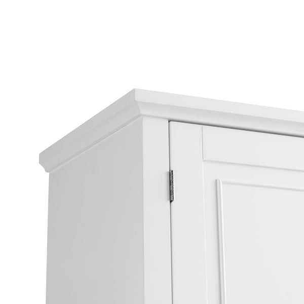 English Elm Bathroom Tall Storage Cabinet with Doors Drawer and Adjustable Shelf, MDF Build, Metal Handles, Anti-Tip Safety White WF308204AAK