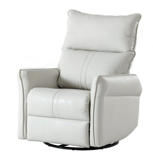 English Elm 270° Power Swivel Rocker Recliner Chair - Pu Leather Electric Glider With Usb Ports For Comfort W1028S00026