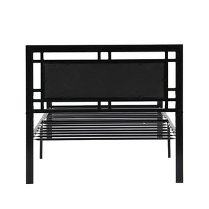 English Elm Twin Steel Bed Frame Matte Black Powder Coat Finish Noise Free Modern Bedroom W311109646