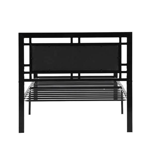 English Elm Twin Steel Bed Frame Matte Black Powder Coat Finish Noise Free Modern Bedroom W311109646