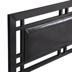 English Elm Twin Steel Bed Frame Matte Black Powder Coat Finish Noise Free Modern Bedroom W311109646