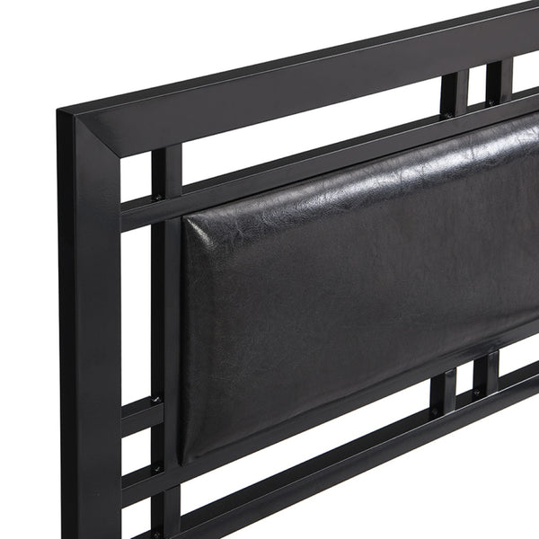 English Elm Twin Steel Bed Frame Matte Black Powder Coat Finish Noise Free Modern Bedroom W311109646