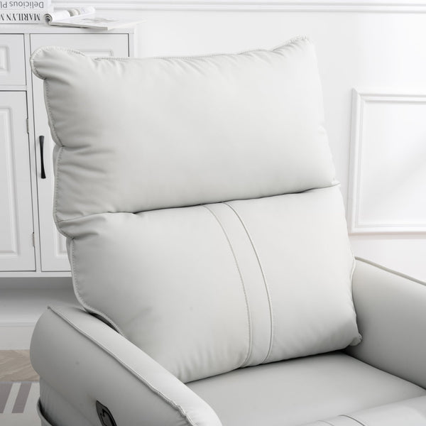 English Elm Rocking Recliner Chair 360° Swivel Glider with 90–150° Recline, 30° Rocking, Side Pocket, Light Gray W1028115303