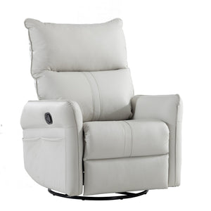 English Elm Rocking Recliner Chair 360° Swivel Glider with 90–150° Recline, 30° Rocking, Side Pocket, Light Gray W1028115303