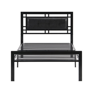 English Elm Twin Steel Bed Frame Matte Black Powder Coat Finish Noise Free Modern Bedroom W311109646