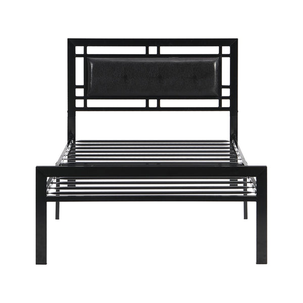 English Elm Twin Steel Bed Frame Matte Black Powder Coat Finish Noise Free Modern Bedroom W311109646