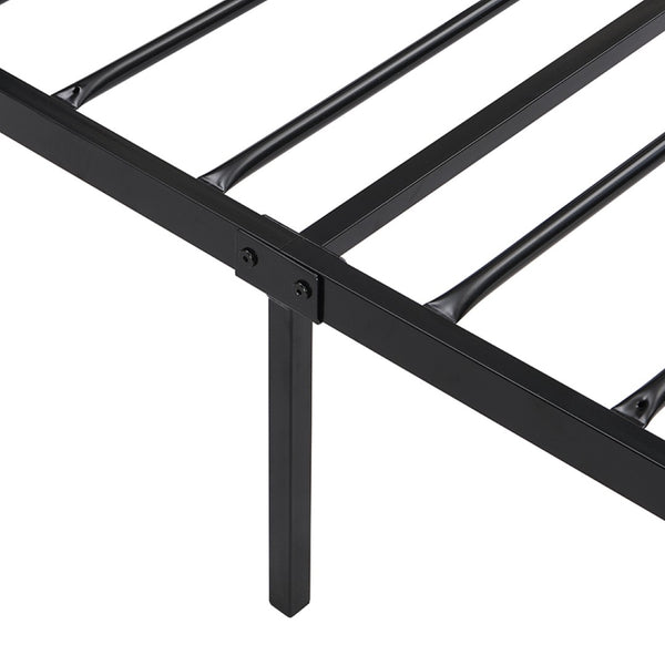 English Elm Twin Steel Bed Frame Matte Black Powder Coat Finish Noise Free Modern Bedroom W311109646