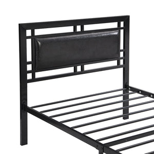 English Elm Twin Steel Bed Frame Matte Black Powder Coat Finish Noise Free Modern Bedroom W311109646