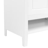 English Elm 30" Bathroom Vanity With Sink, Multi-Functional Bathroom Cabinet With Doors and Drawers, Solid Frame and Mdf Board, White