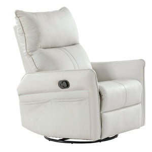 English Elm Rocking Recliner Chair 360° Swivel Glider with 90–150° Recline, 30° Rocking, Side Pocket, Light Gray W1028115303