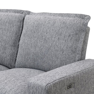English Elm Power Recliner with Usb Port Overstuffed Linen Chair for Home Theater Living Room WF306870AAE