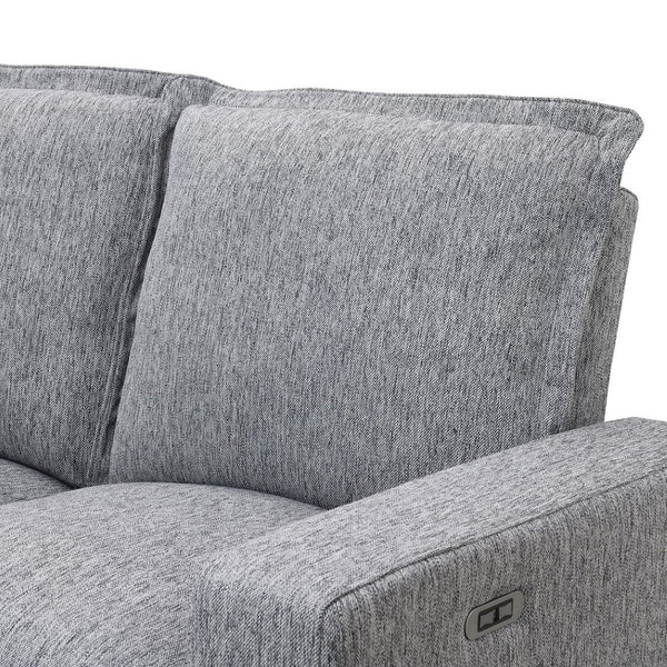 English Elm Power Recliner with Usb Port Overstuffed Linen Chair for Home Theater Living Room WF306870AAE
