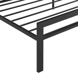 English Elm Twin Steel Bed Frame Matte Black Powder Coat Finish Noise Free Modern Bedroom W311109646