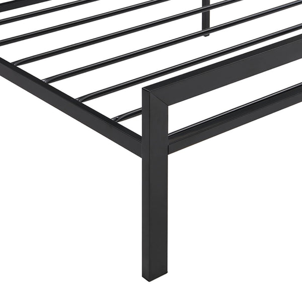 English Elm Twin Steel Bed Frame Matte Black Powder Coat Finish Noise Free Modern Bedroom W311109646