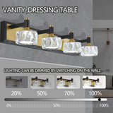 English Elm Led 4-Light Modern Crystal Bathroom Vanity Light Over Mirror Bath Wall Lighting Fixtures