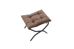 English Elm Living Room Cotton Lounge Chair with Ottoman Steel Frame Ergonomic Accent Seat Brown W1899121343