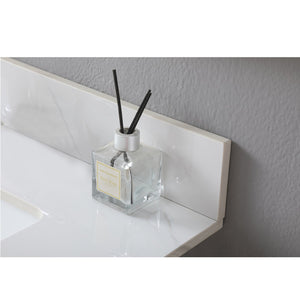 English Elm Montary 31-Inch Carrara Stone Vanity Top With Undermount Sink & Backsplash - Elegant Bathroom Upgrade! W509107287