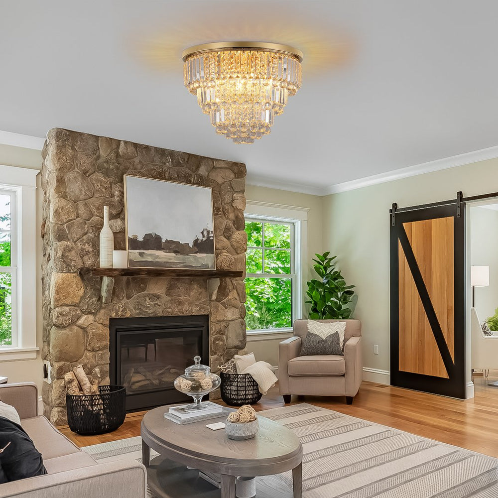 English Elm (Same As W1340110372/L5009) Gold Luxury Crystal Chandelier - Modern Elegance For Dining & Living Spaces! W1340P189395